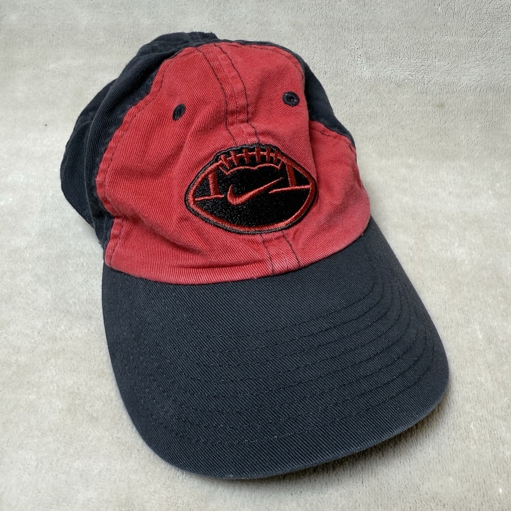 Vintage Nike‎ Football Swoosh Logo Little Boys 0-24 Mo Snapback Hat Black & Red